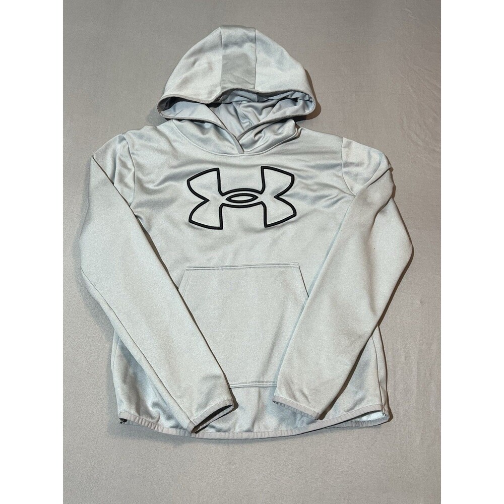 Under Armour Rival Fleece Hoodie Women’s Size Small Loose Fleece Lined Silver